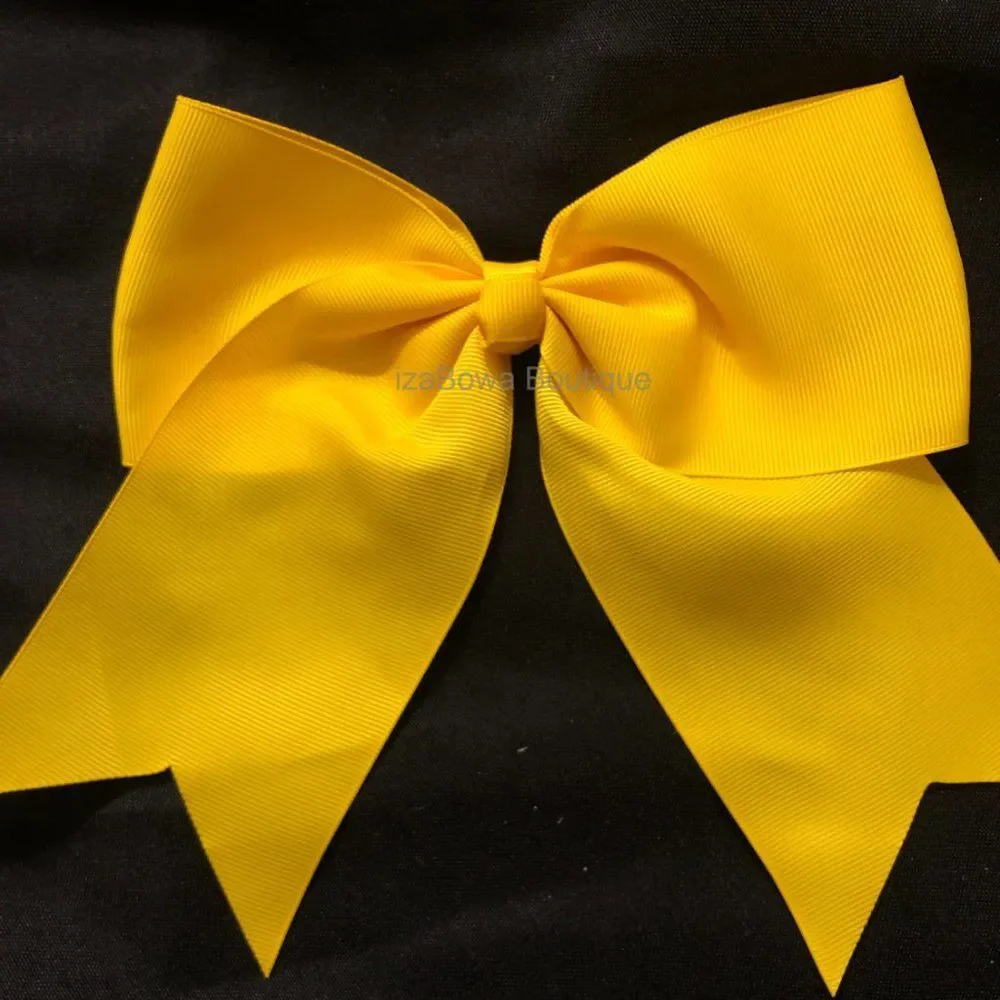 Bright Yellow Solid Cheer Bow  5B2201   Handcrafted NWT Boutique